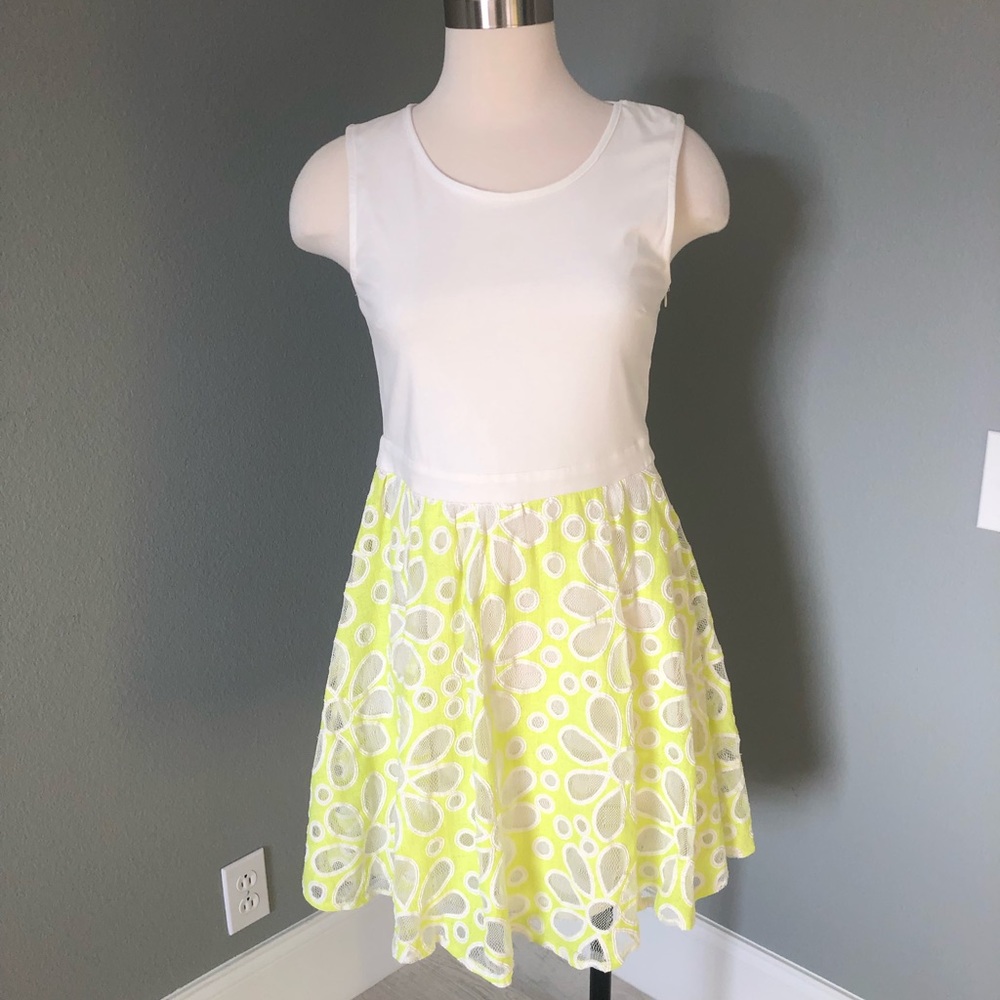 Danity Corded Floral Lace Overlay Cocktail Dress